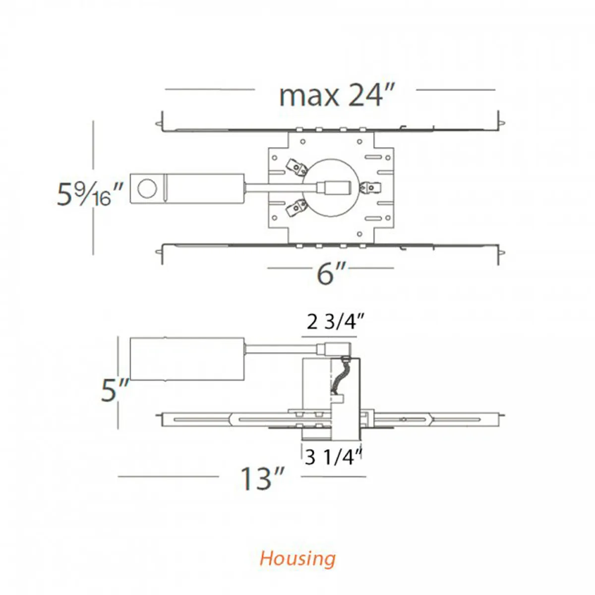 2.5" Low Voltage New Construction Non-IC Housing