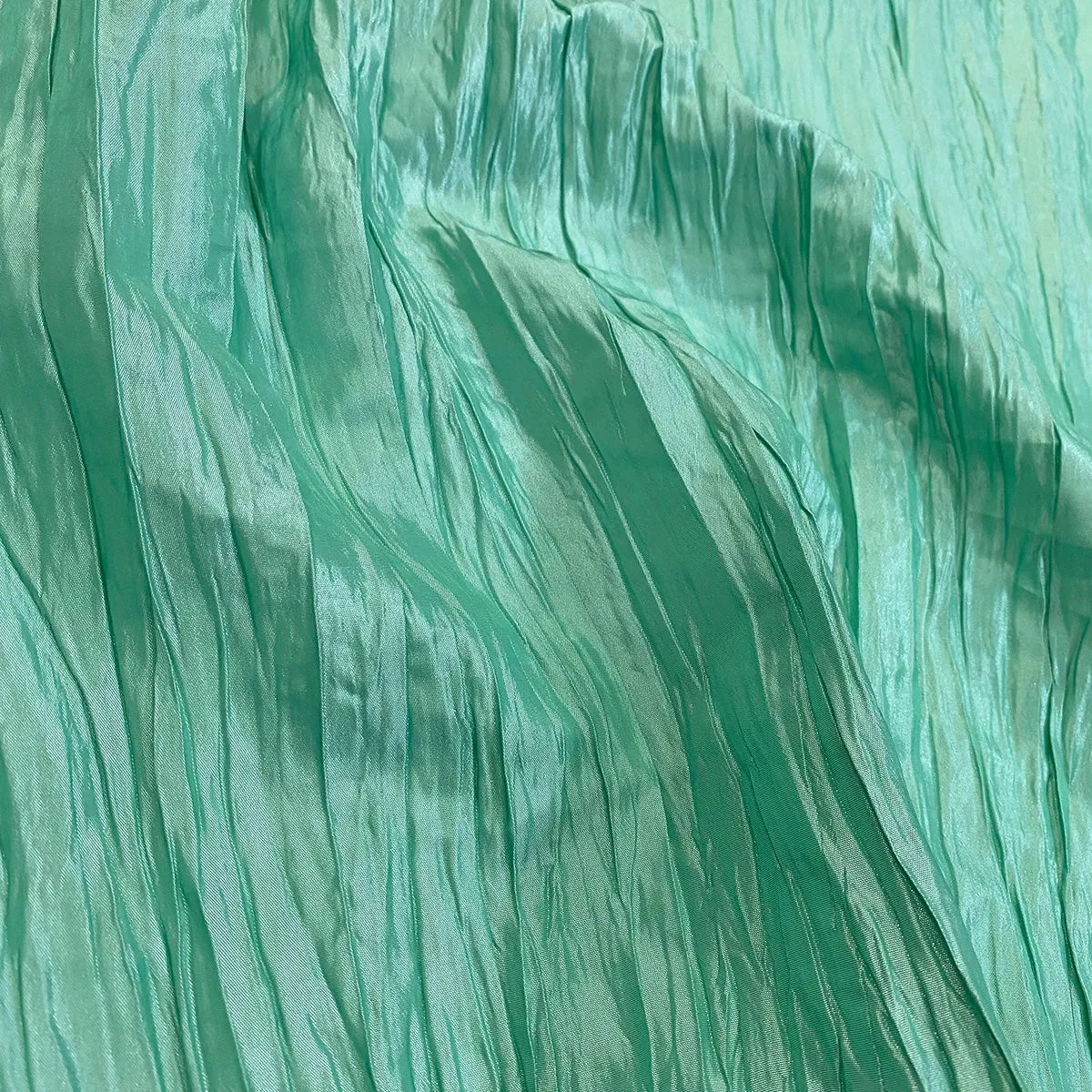 Accordion Taffeta Wholesale Fabric in Teal Green