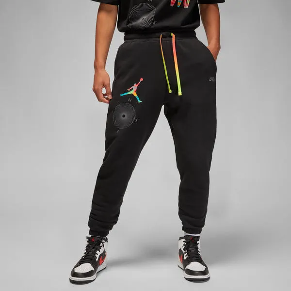 Air Jordan Solid Color Word Embroidered Joggers/Pants/Trousers Men's Black