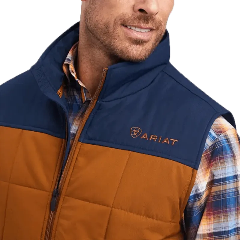 Ariat Men's Crius Insulated Chestnut & Navy Insulated Vest