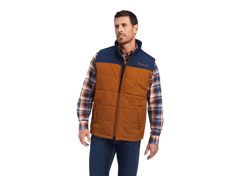 Ariat Men's Crius Insulated Chestnut & Navy Insulated Vest