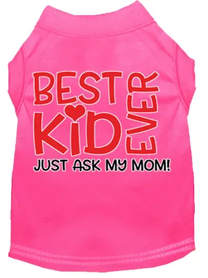 Ask My Parents Screen Print Dog Shirt Bright Pink Xxxl