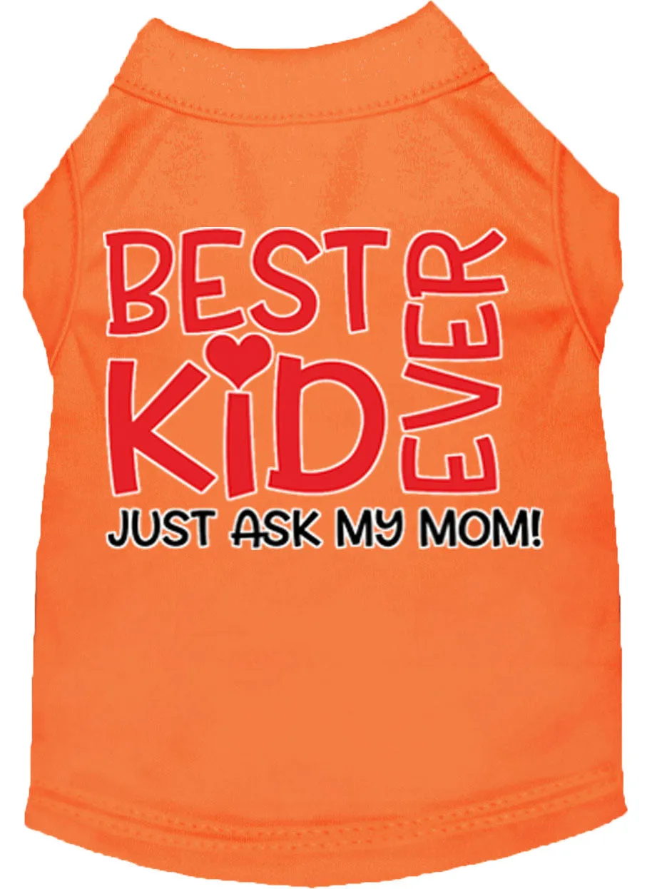 Ask My Parents Screen Print Dog Shirt Orange Xs