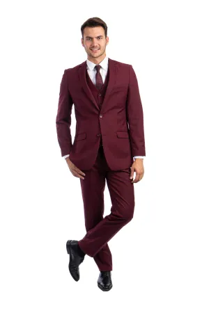 Azzuro Burgundy Suits 3 PC Hybrid Fit