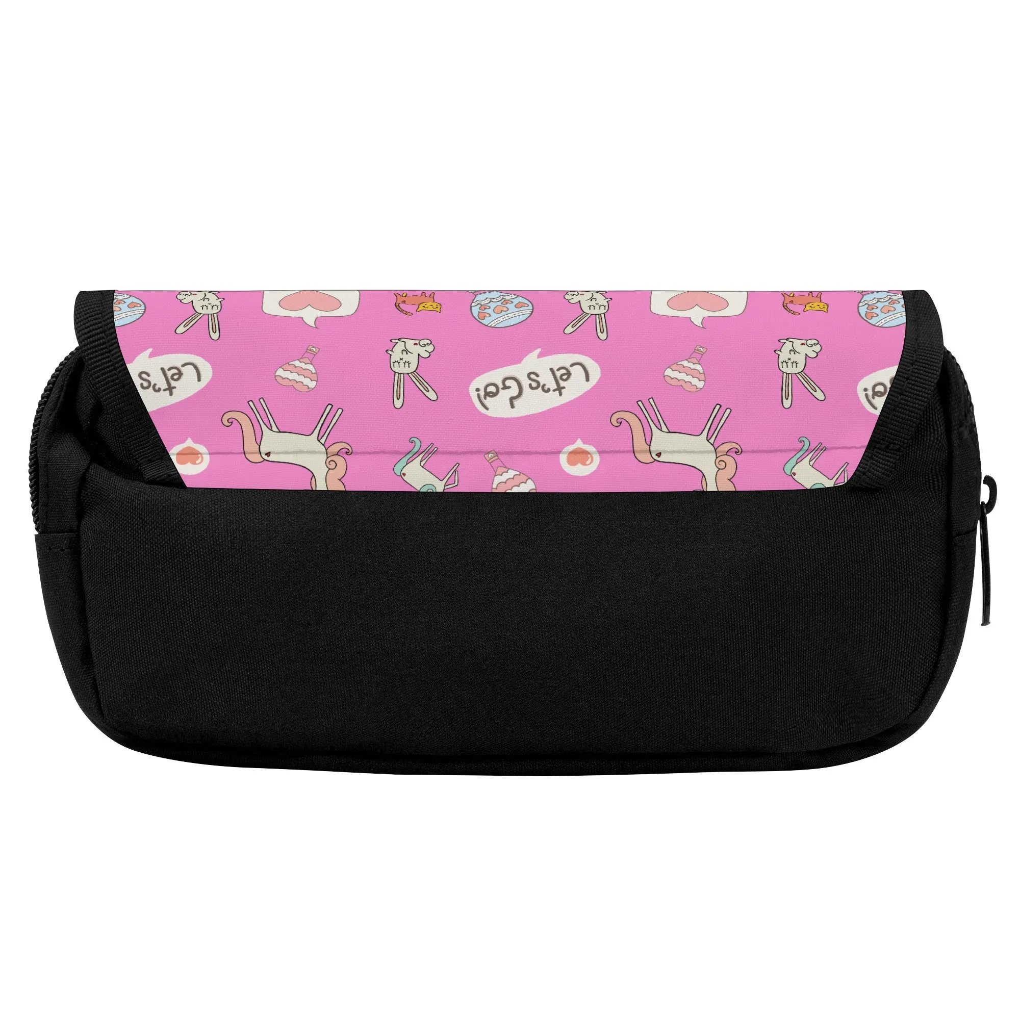 Back to School Essentials: Personalized Double Layer Pencil pouch for Kids. Whimsical Unicorn pattern