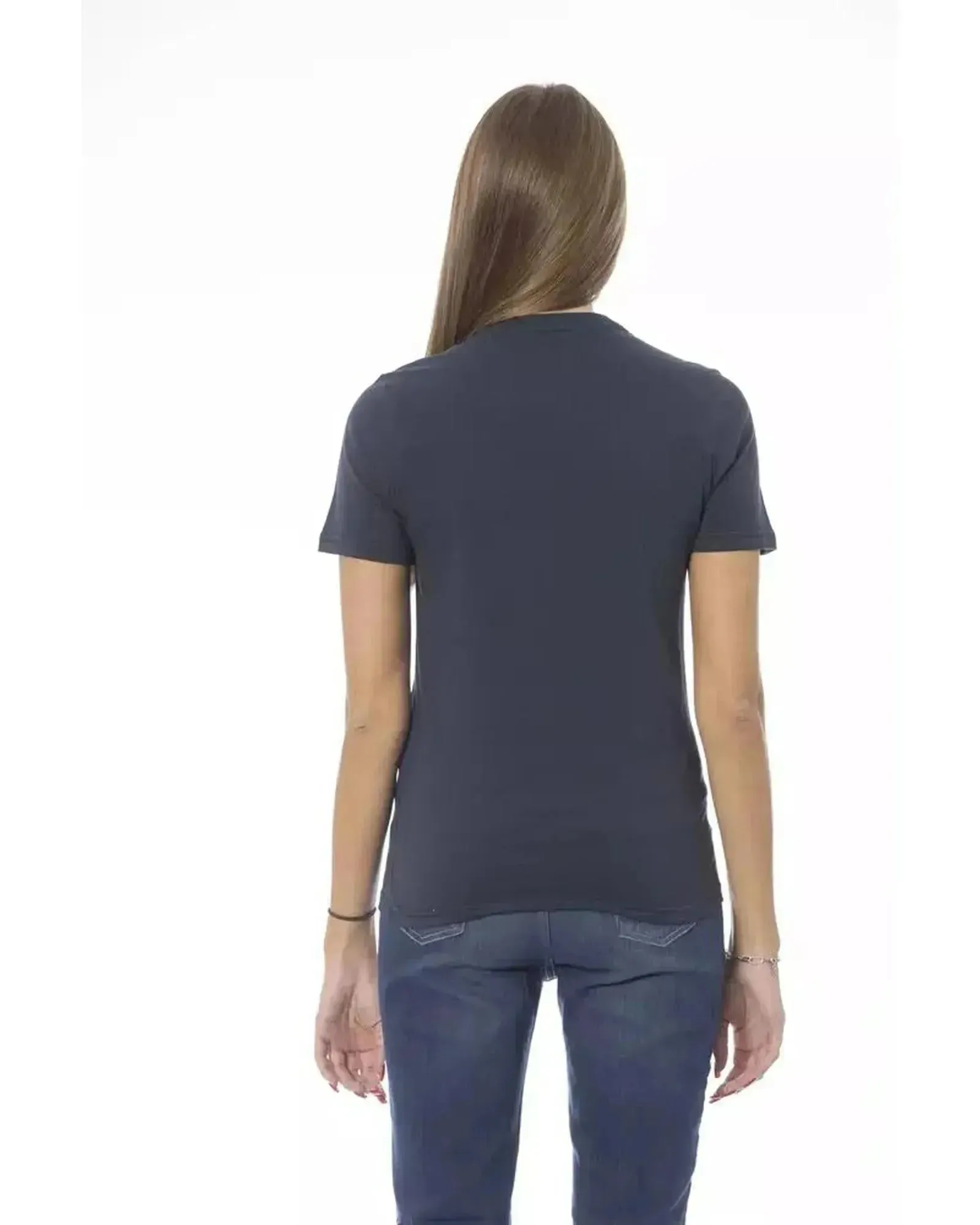 Baldinini Trend Women's Blue Cotton Tops & T-Shirt - S