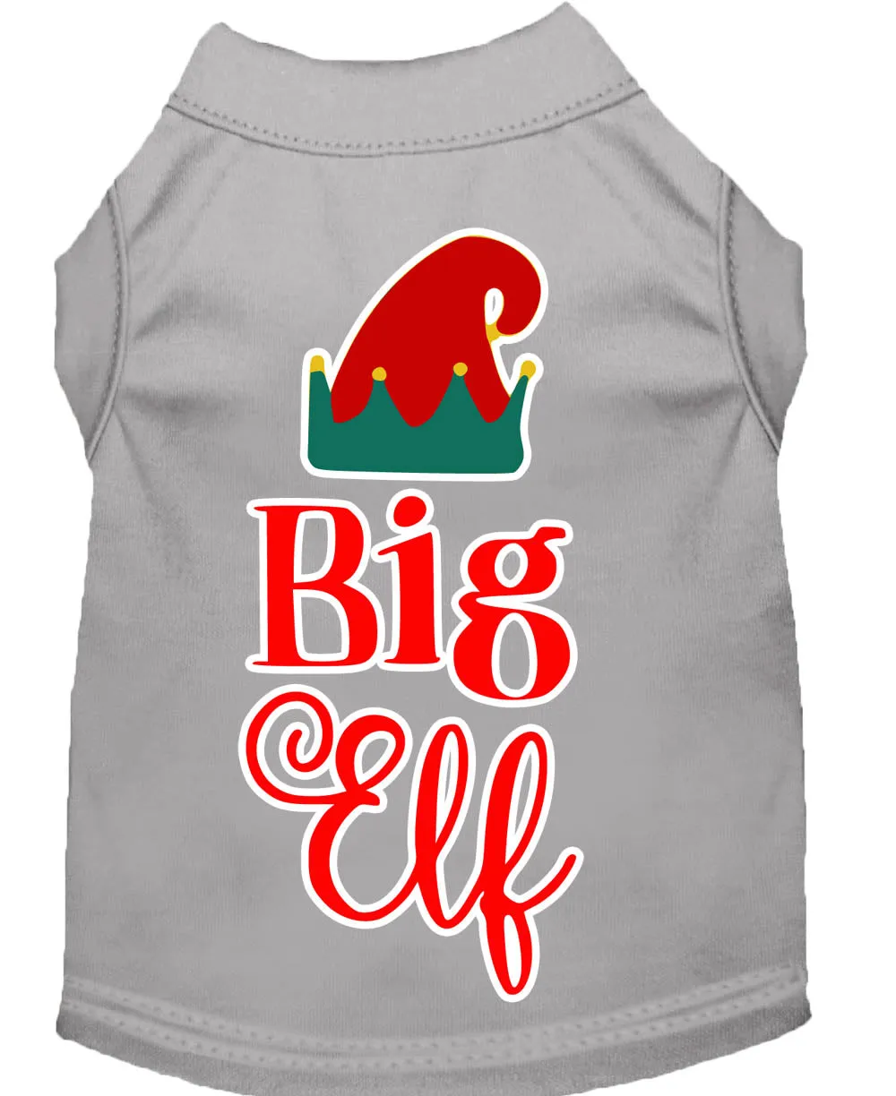 Big Elf Screen Print Dog Shirt Grey Xs