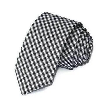 Black Gingham Check Necktie