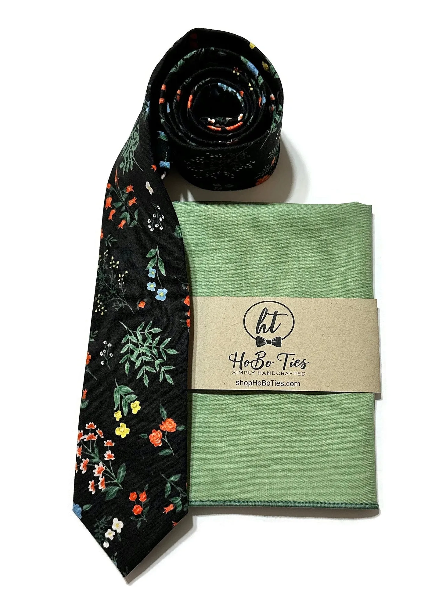 Black Hawthorne Floral Necktie