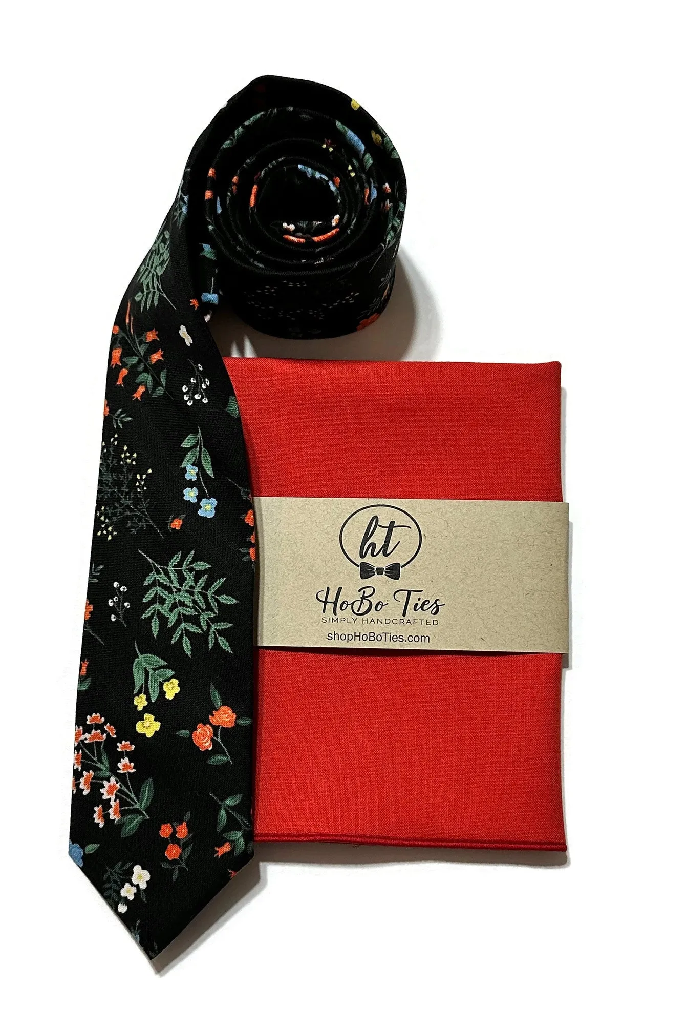 Black Hawthorne Floral Necktie