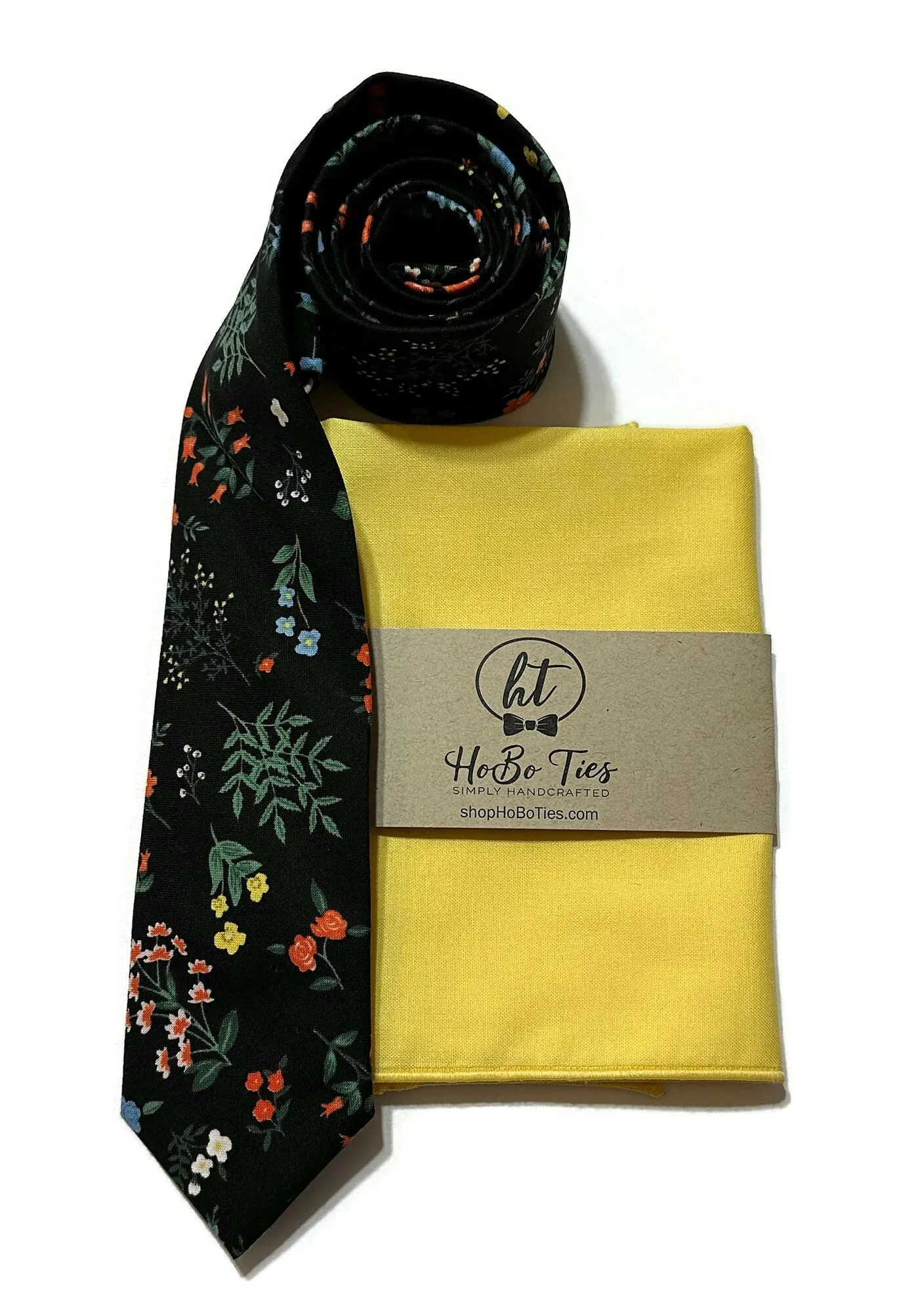 Black Hawthorne Floral Necktie