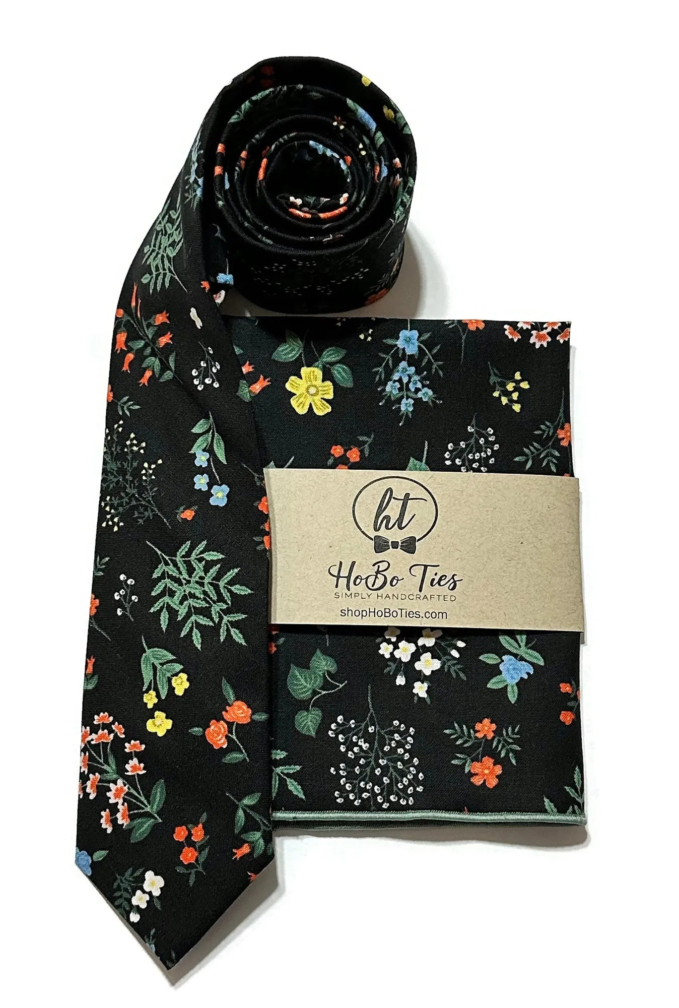 Black Hawthorne Floral Necktie