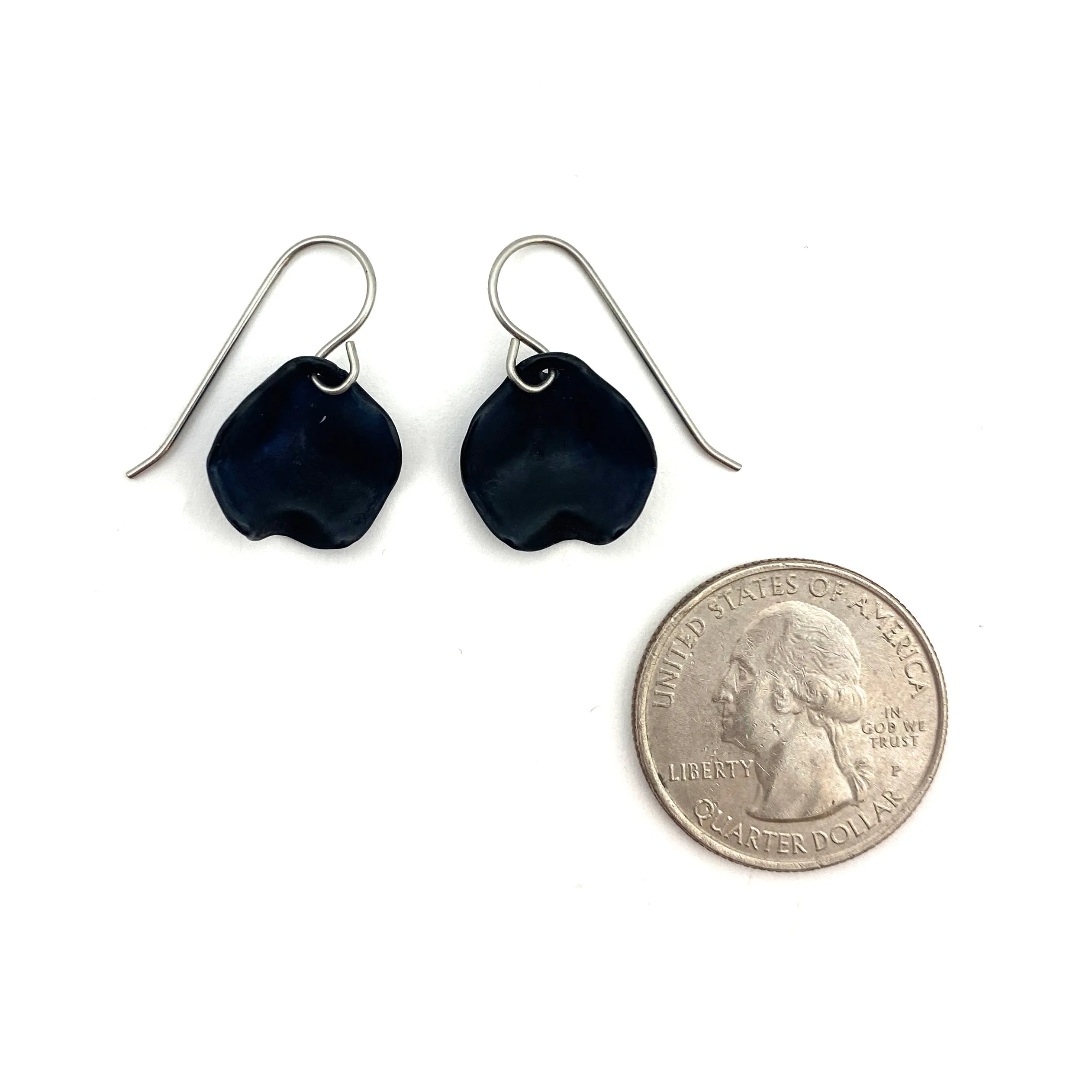 Black Petal Earrings - Hook