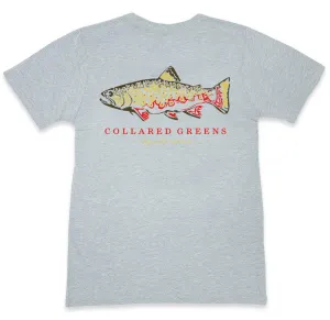 Brook Trout: Short Sleeve T-Shirt - Gray