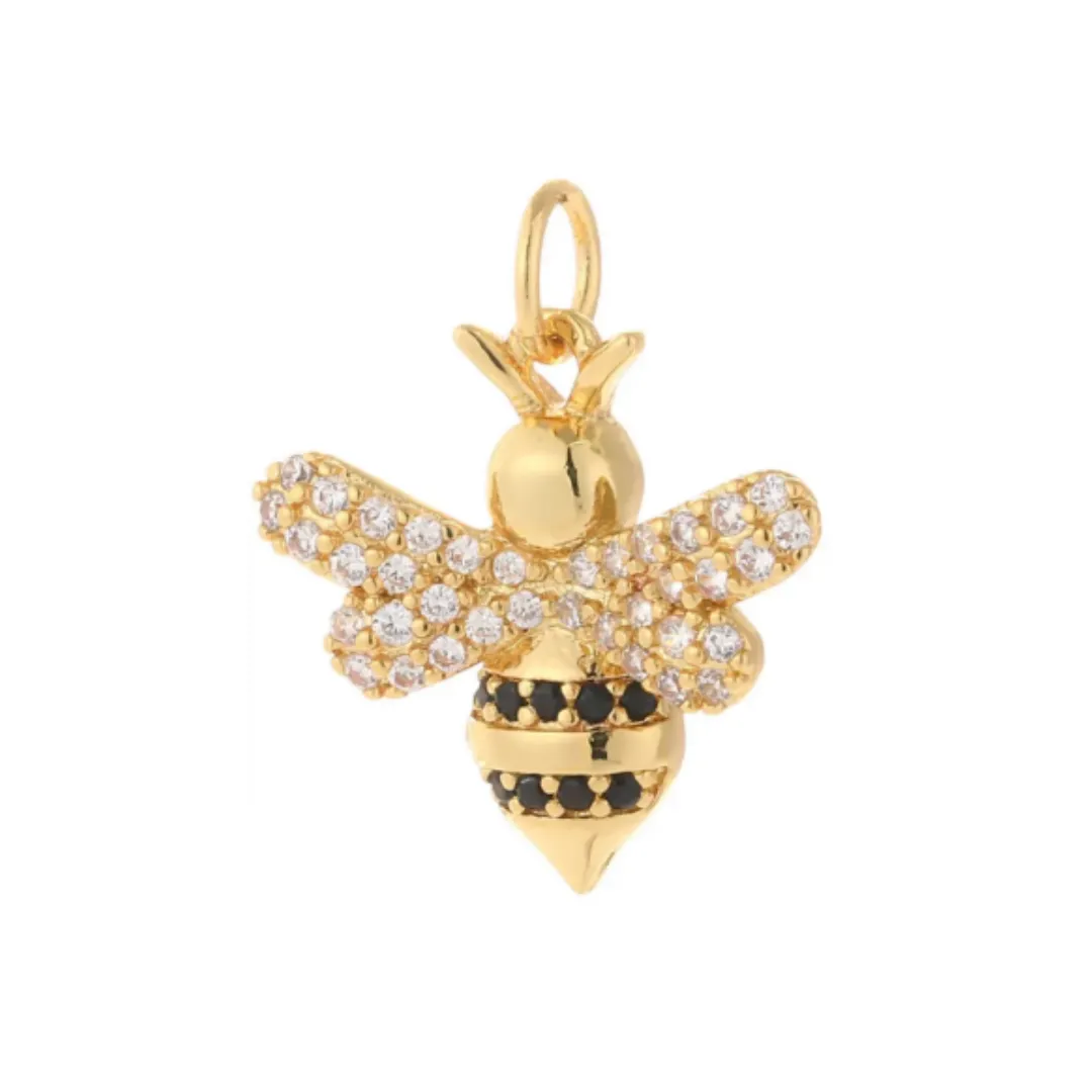 Bumble Bee CZ Charm For Charm Necklace & Bracelet