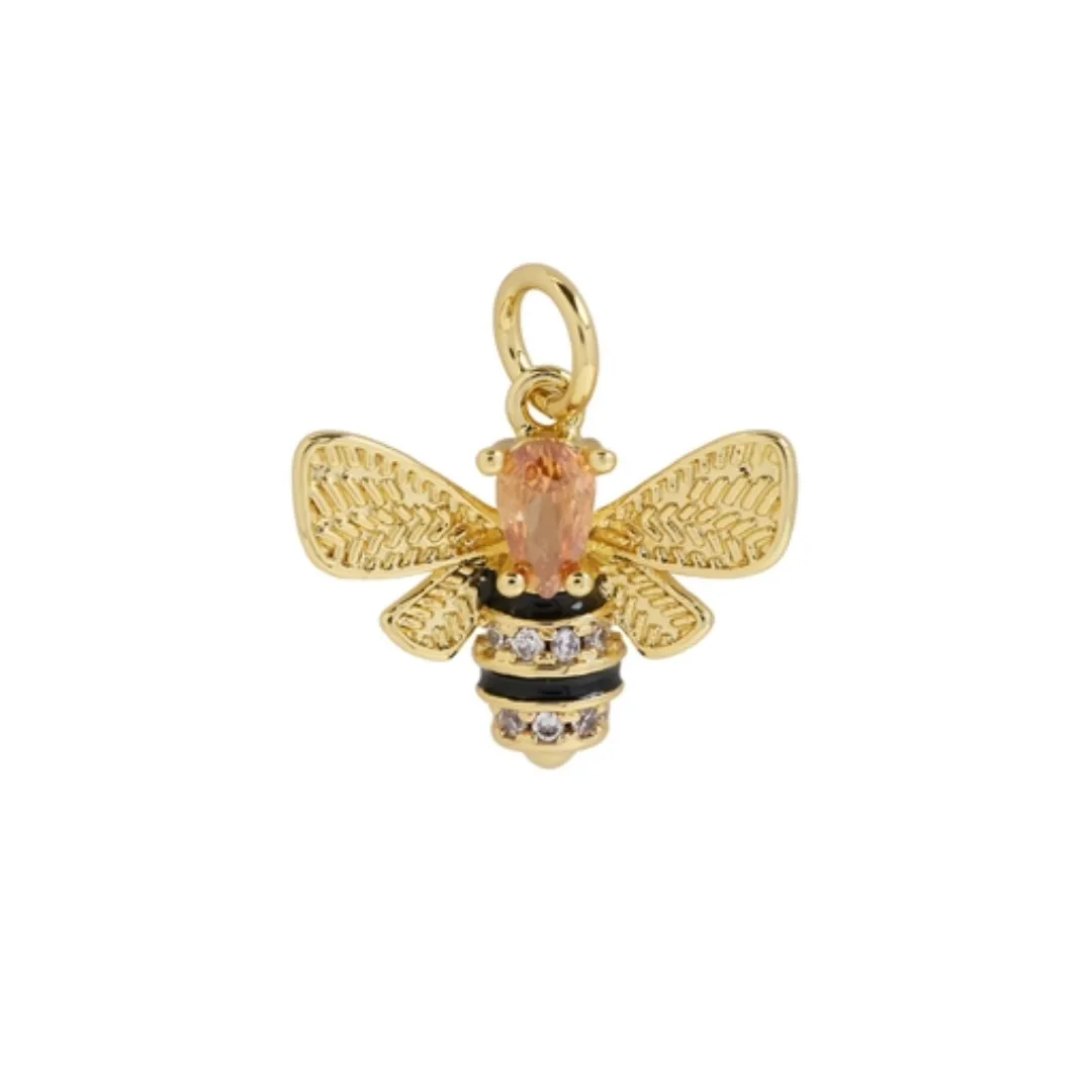 Bumble Bee Zircon Head Charm For Charm Necklace & Bracelet