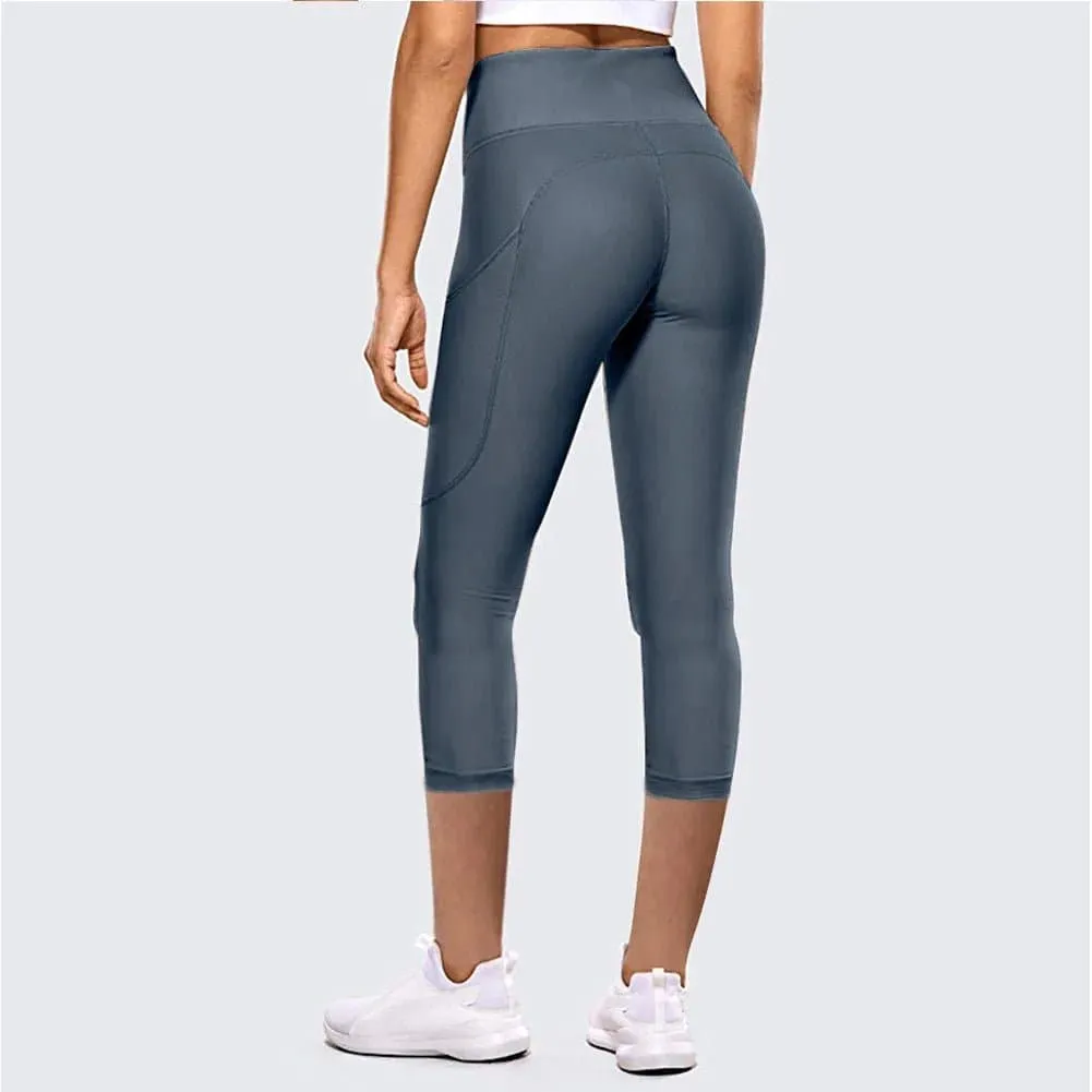 Capri Sport Leggings for Women, Polyester, Breathable, Elastic Waist