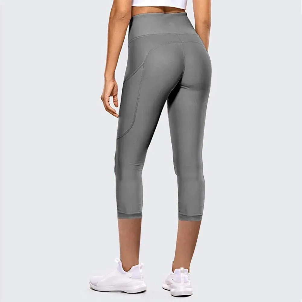 Capri Sport Leggings for Women, Polyester, Breathable, Elastic Waist