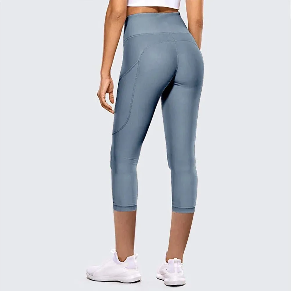 Capri Sport Leggings for Women, Polyester, Breathable, Elastic Waist