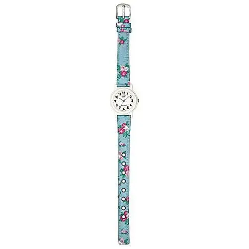 Casio Women's Leather/Fabric Blue "Floral" Analog Watch LQ-139LB-2B2