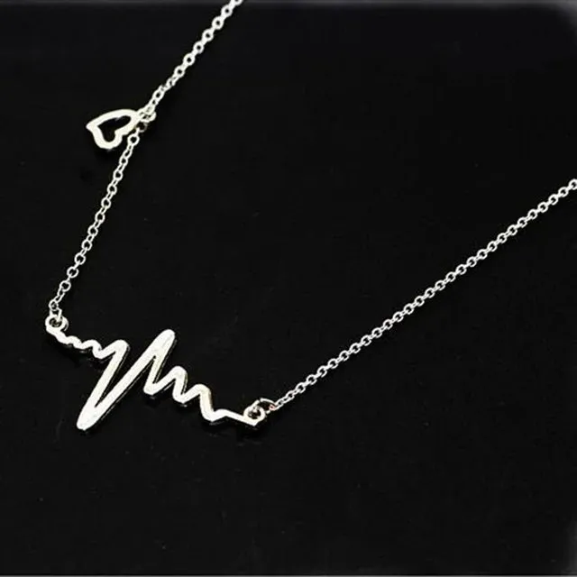 Chain Heartbeat Minimalist Clavicle Women Jewelry Dainty Pendants Collares Heart Wedding Collier Necklace