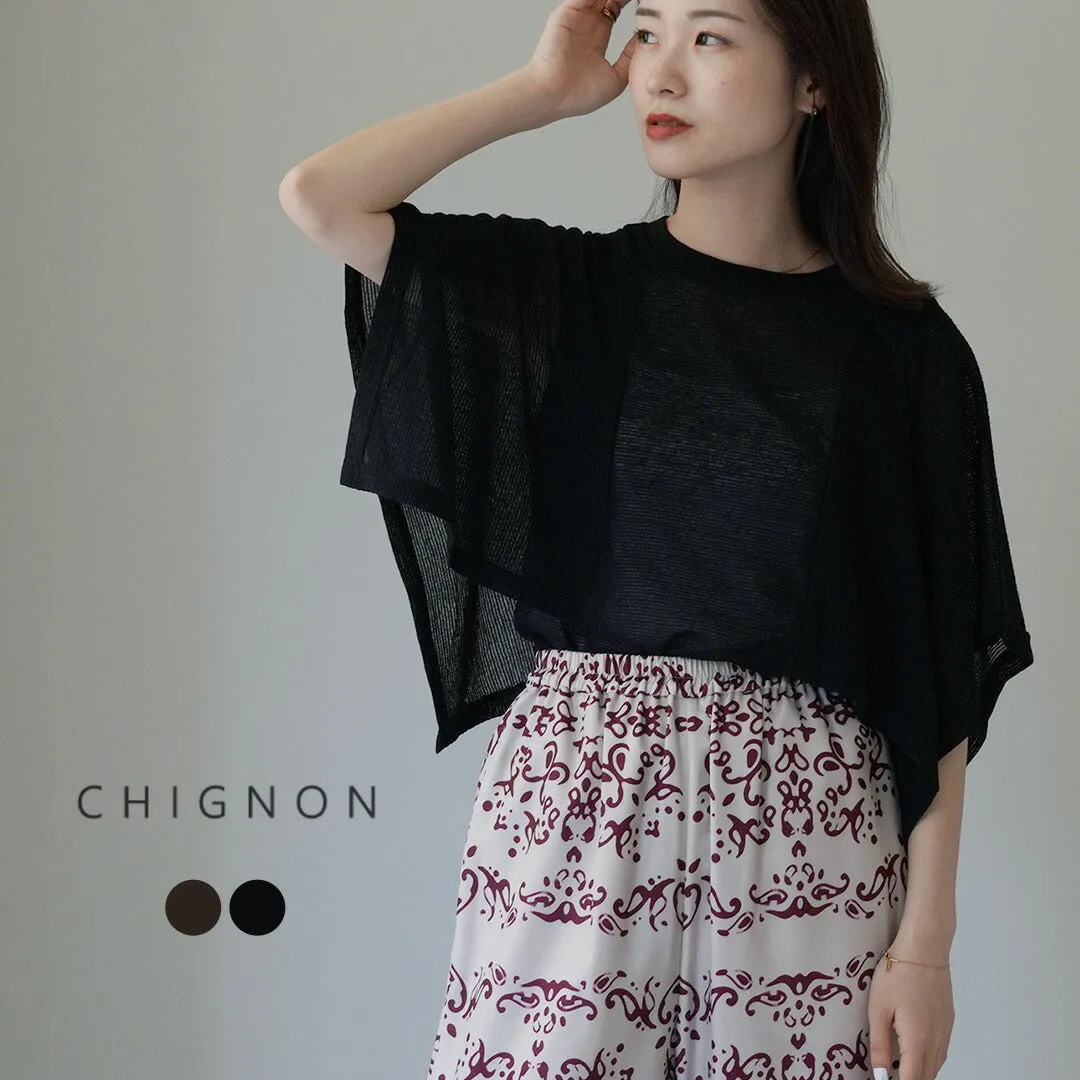 CHIGNON（シニヨン） ケープスリーブボーダーTOPS