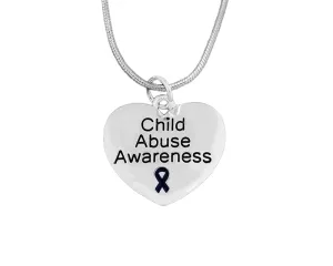 Child Abuse Awareness Heart Necklaces