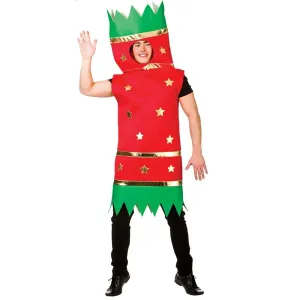 Christmas Cracker Costume Adults Fancy Dress Red Green Party