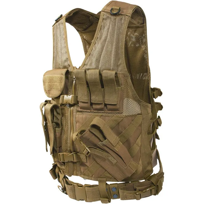 Coyote Brown - MOLLE Compatible Cross Draw Tactical Vest