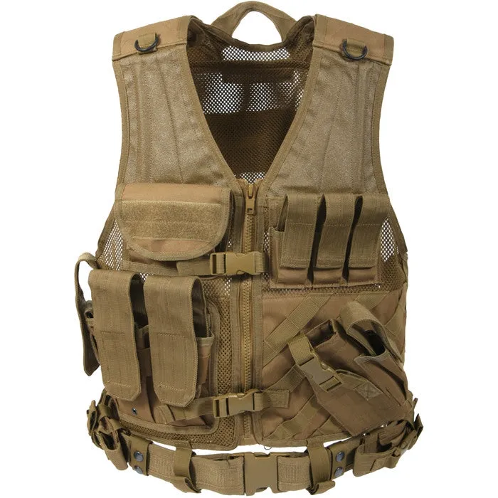 Coyote Brown - MOLLE Compatible Cross Draw Tactical Vest