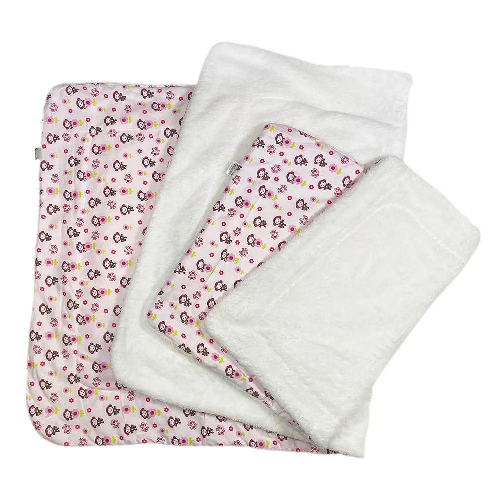 Double Layered Girly Monkey Flannel/Plush Blanket