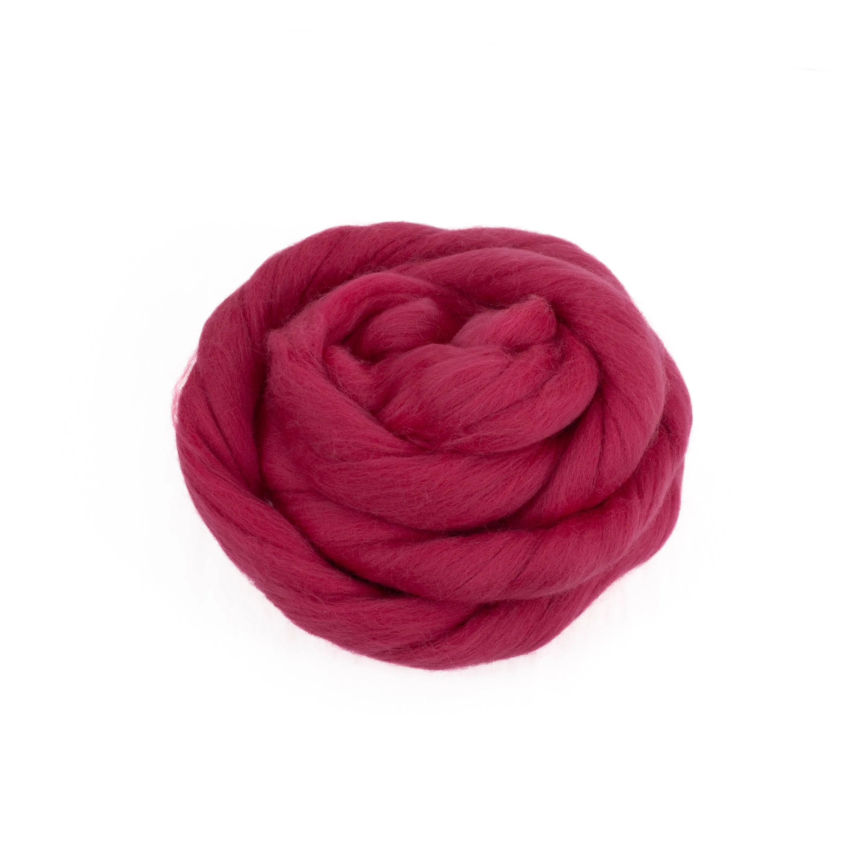 Extrafine merino wool, tops, 19 microns, Raspberry