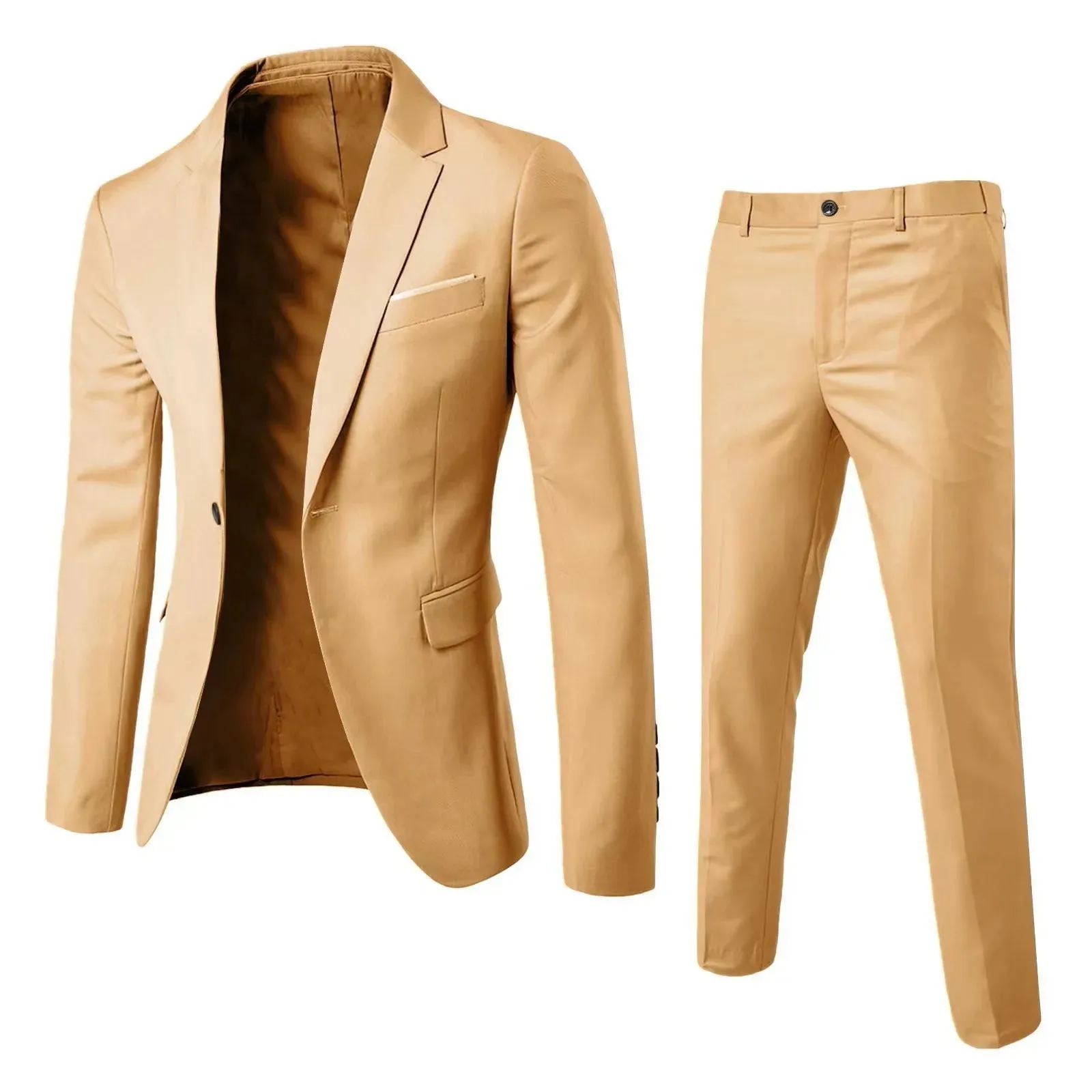 Fashion Jacket   Vest   Trousers Three-piece Set Men's Solid Color Business Gentleman Casual Slim Fit Wedding Dress Suit S-6XL