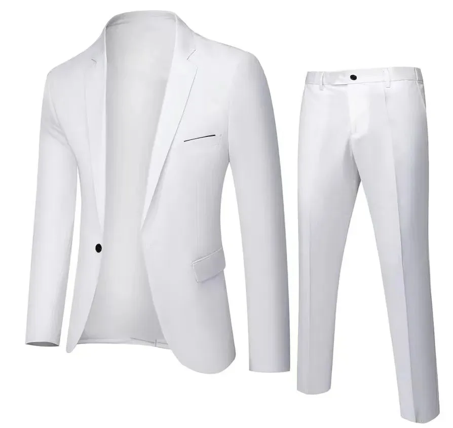 Fashion Jacket   Vest   Trousers Three-piece Set Men's Solid Color Business Gentleman Casual Slim Fit Wedding Dress Suit S-6XL