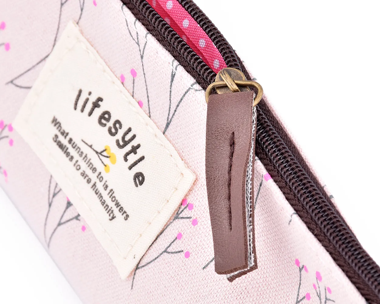 Floral Canvas Pen and Pencil Case