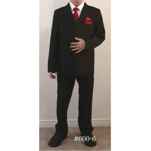 Formal Kids Wear Boys 5 Piece Mat Black Suit