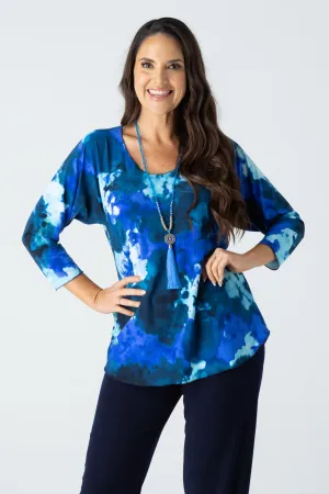 Galaxy Print Jersey 3/4 Sleeve Top