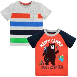 Gerber® Graduates 2-Pack Baby Boys Happy Camper Tops