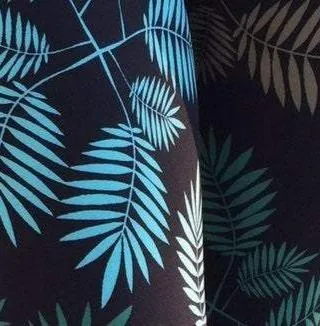 Girls Tropical Leaf Leggings, Kids Yoga Pants, Sizes S/L, No-Roll Waist, Teal Blue/Green/Black