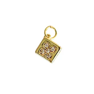 Gold Dice Charm For Charm Necklace & Bracelet