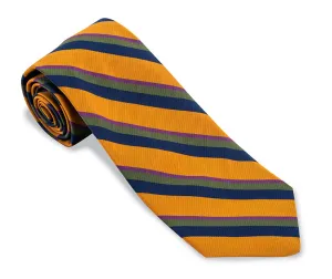 Gold/Navy Bruton Stripes Necktie - F5553