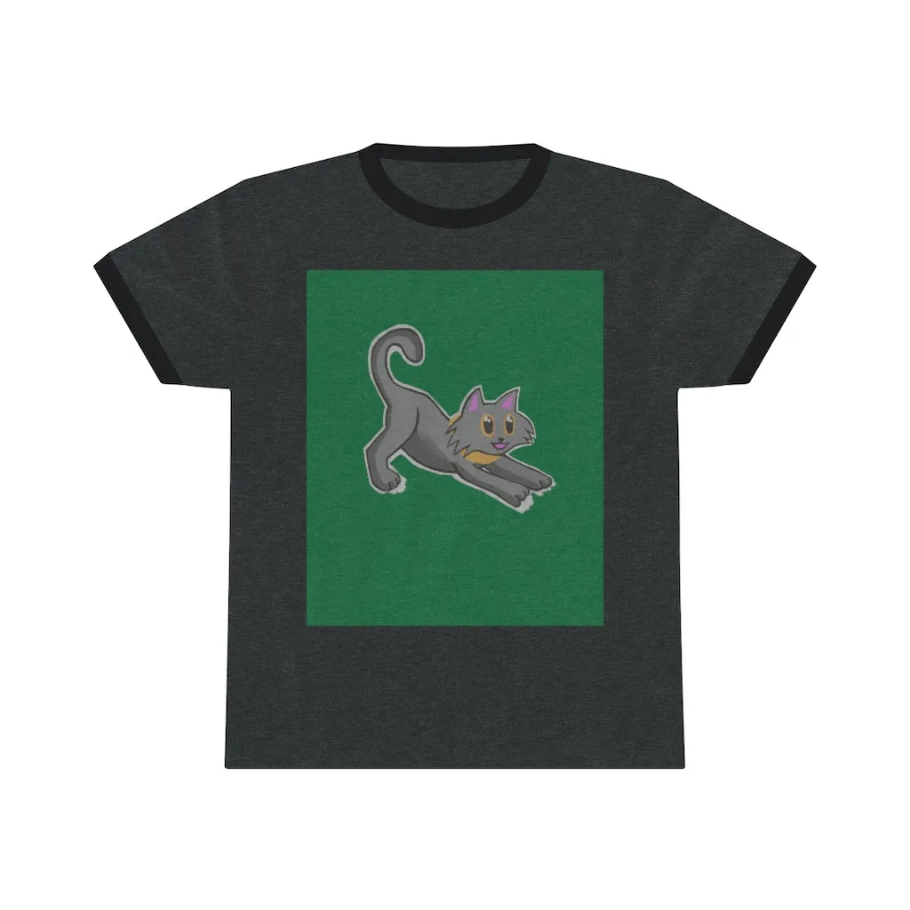 Grey Kitty Unisex Ringer Tee