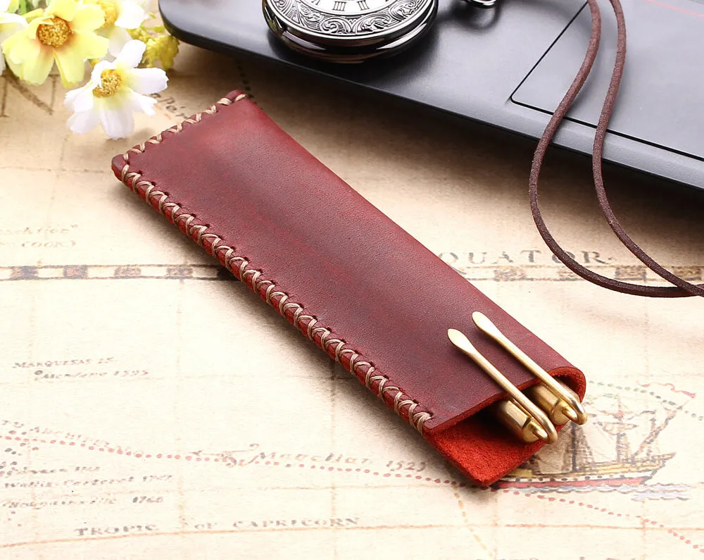 Handmade Genuine Leather Pen Pencil Bag/Holder/Case