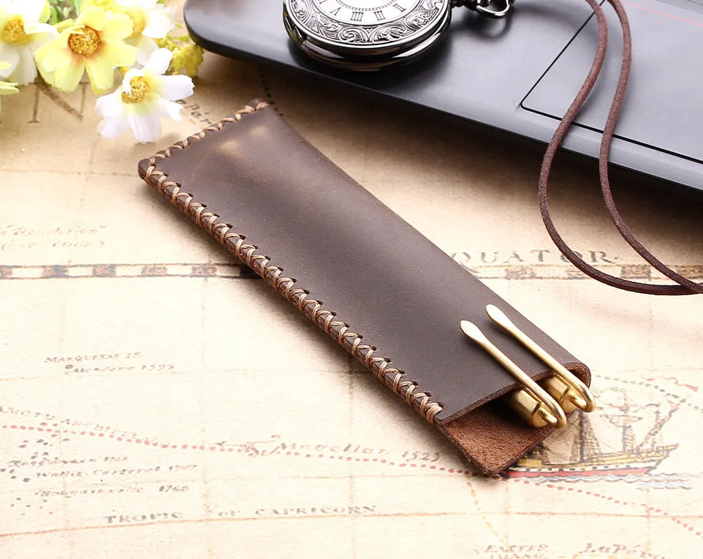 Handmade Genuine Leather Pen Pencil Bag/Holder/Case