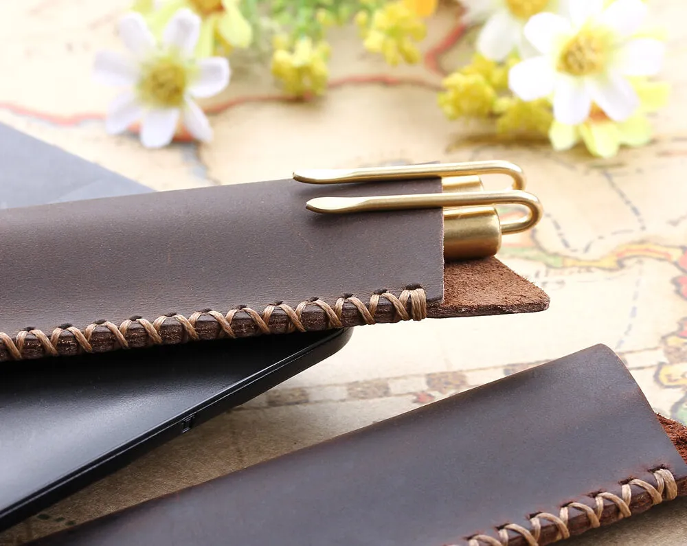 Handmade Genuine Leather Pen Pencil Bag/Holder/Case