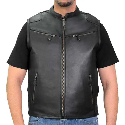 Hot Leathers VSM1037 Men's Black 'Zipper Pockets' Concealed and Carry