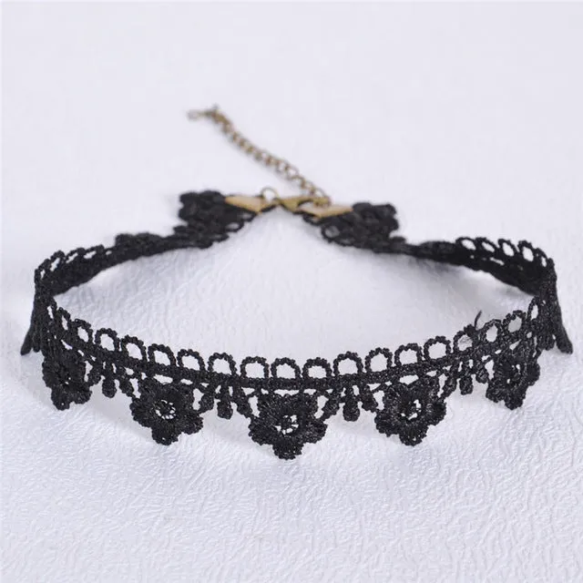 Hot Sale Women Water Drop Choker Lace Short Necklace Adjustable Black Band With Drop Pendant Women Short Neck Band 2017 Boho