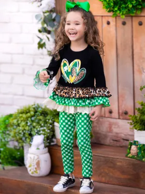 I Love St Patty's Day Plaid Legging Set