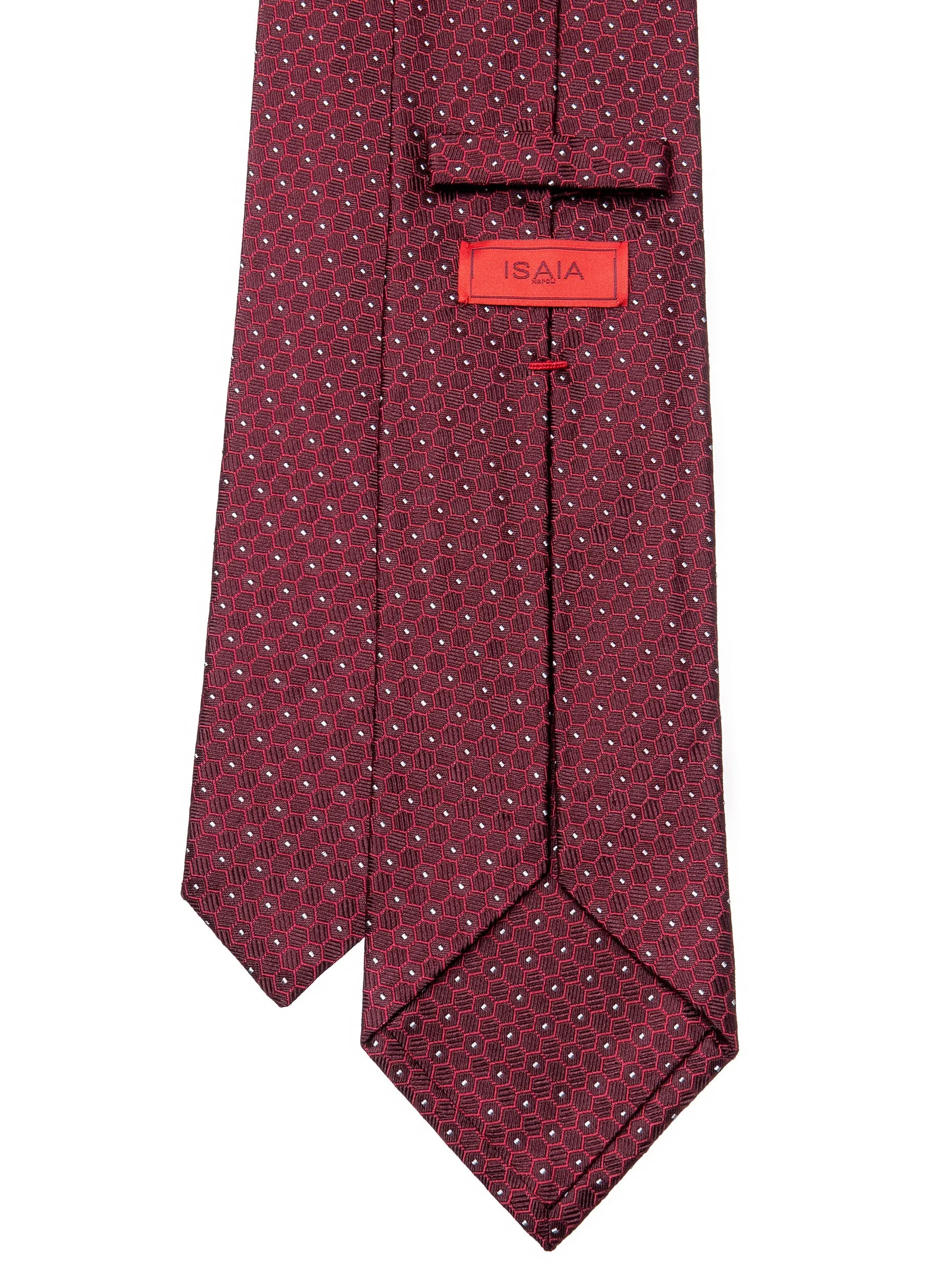 ISAIA Burgundy Honeycomb Tie