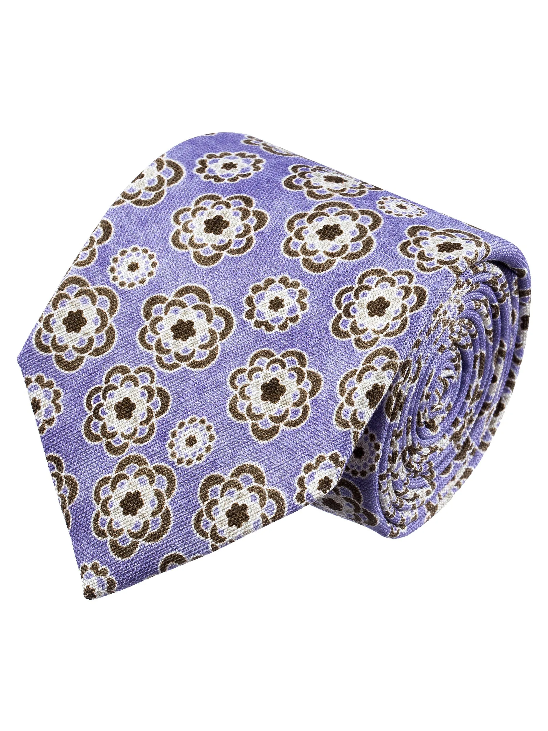 ISAIA Light Purple Floral Tie